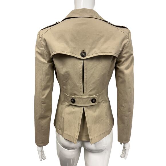 WEEKEND MAX MARA Beige Cotton Button Accent Side Pocket Blazer Jacket EU 36 US 4 - Picture 2 of 3